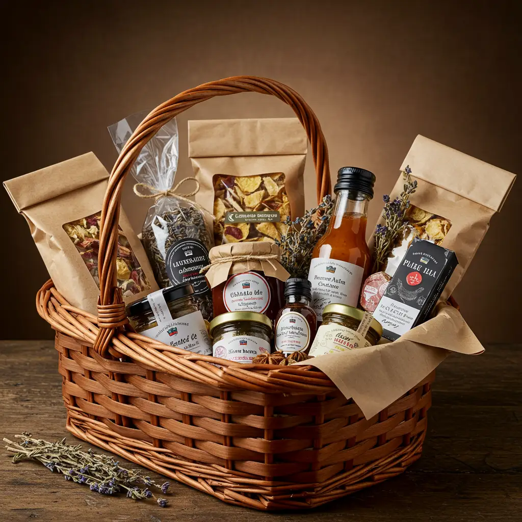 Panier garni de produits régionaux français, cadeau anti-nostalgie pour un ami expatrié