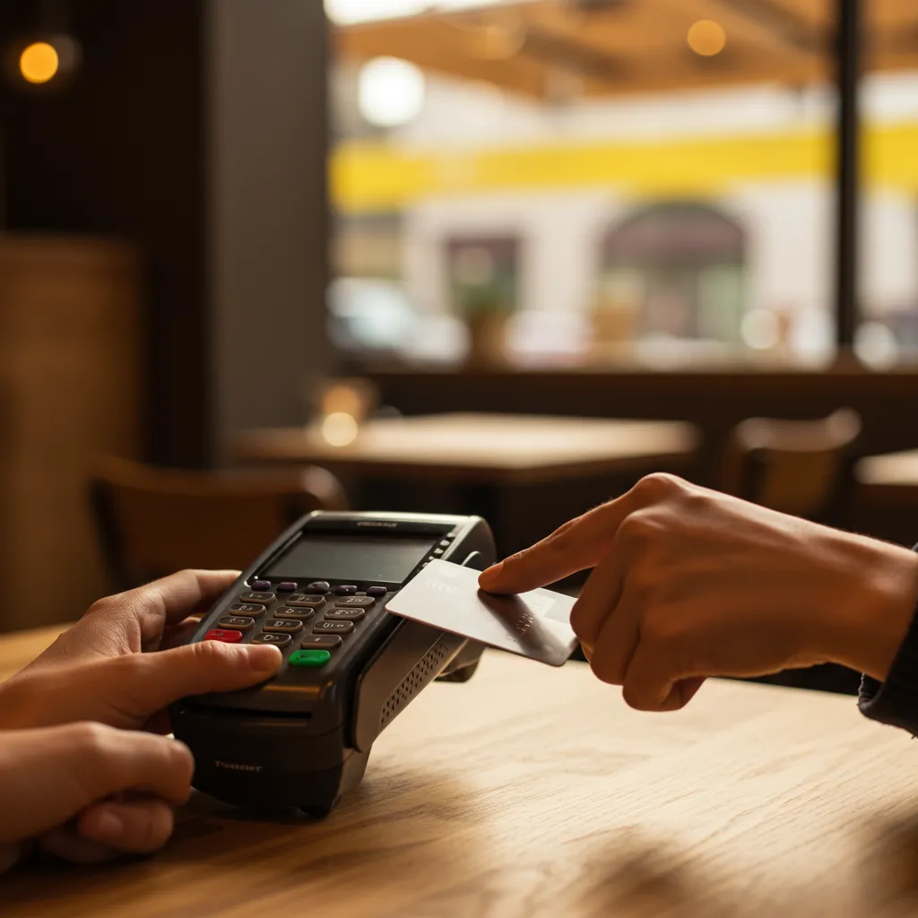 Paiement sans contact avec une carte de banque en ligne lors d'un achat du quotidien