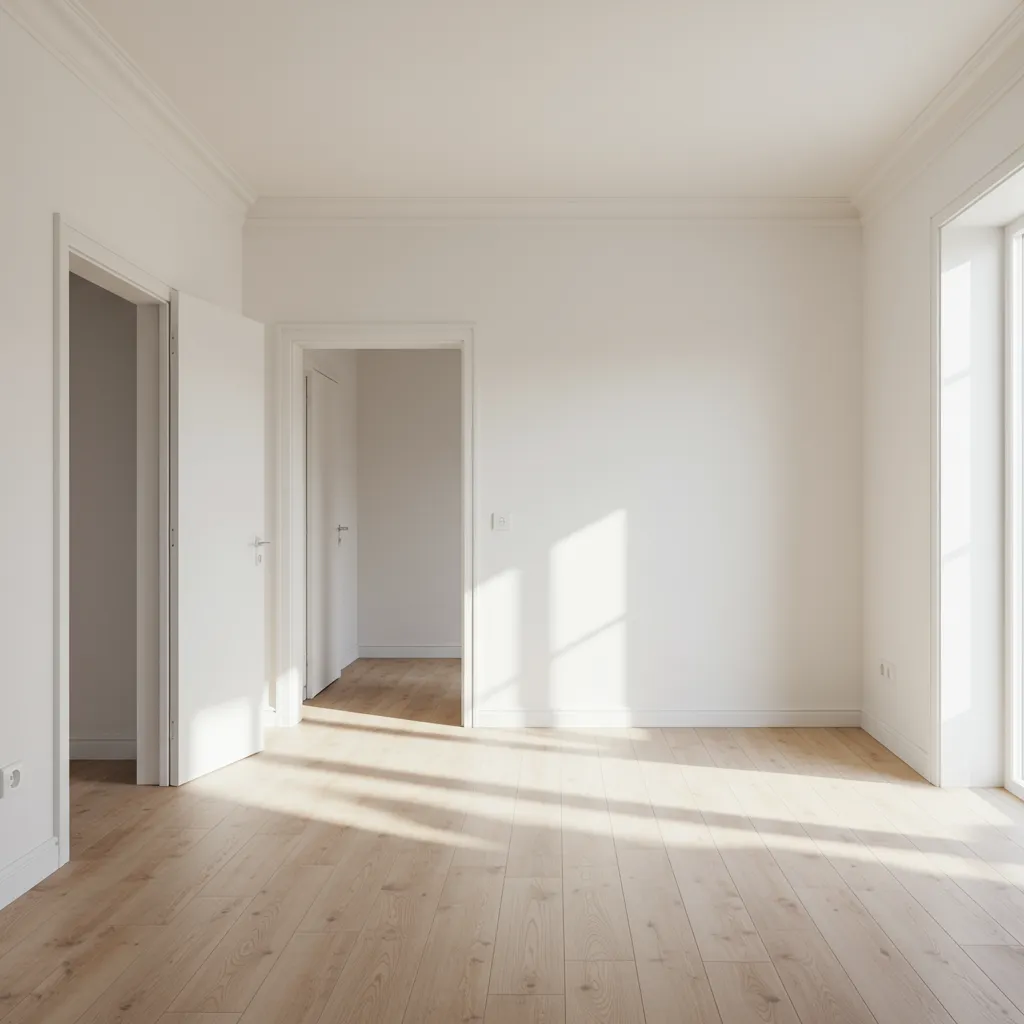 Studio de 25 m² après suppression d'une cloison non porteuse, espace ouvert et lumineux récupéré pour le télétravail