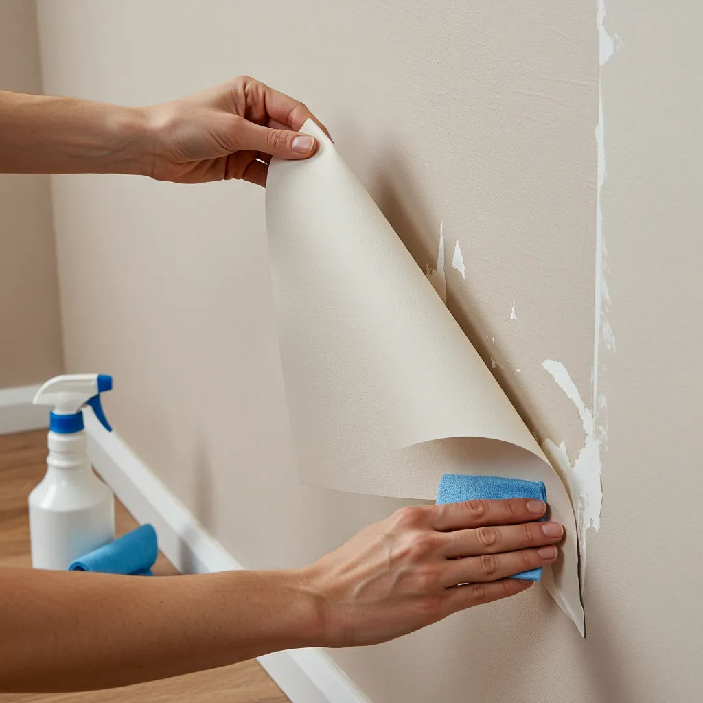 Retrait d'un lé de papier peint intissé en un seul morceau sans abîmer le mur, protocole de dépose étape par étape