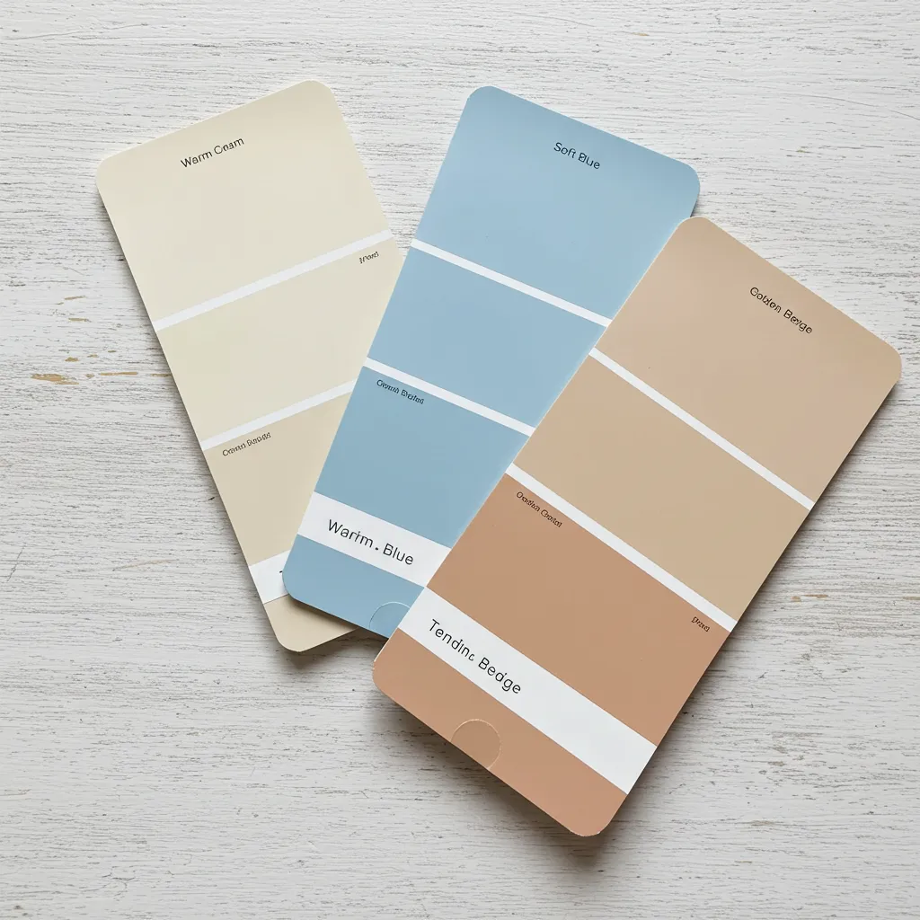 Échantillons de peinture représentant les palettes de couleurs recommandées selon les quatre orientations cardinales