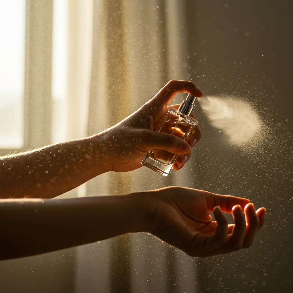 Application d'un parfum signature sur le poignet pour maximiser sa tenue